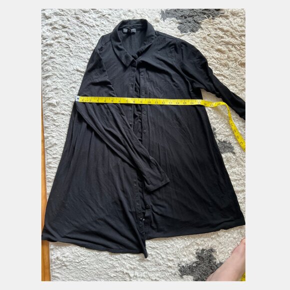 EILEEN FISHER - Drapey Black Button Up Tunic - Picture 6 of 7